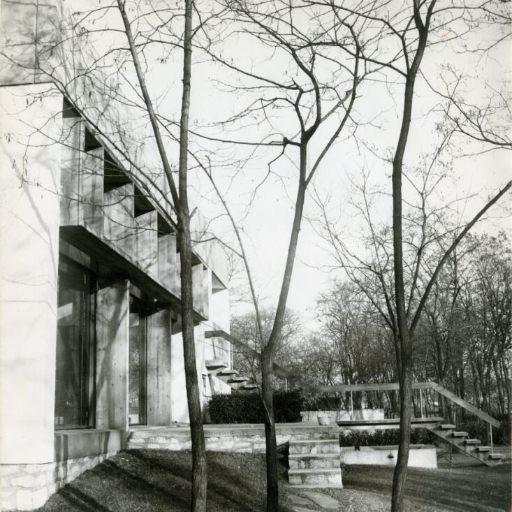 Black and white archival photograph of Maison Bernard from 1959.