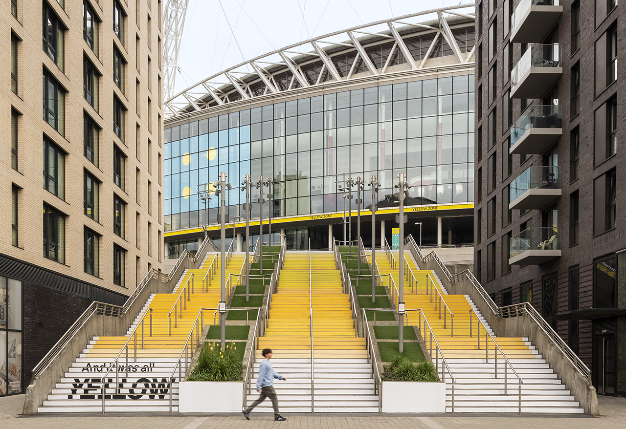Coldplay x Pantone: 'Yellow 25' Art Installation Transforms Wembley Park's Spanish Steps