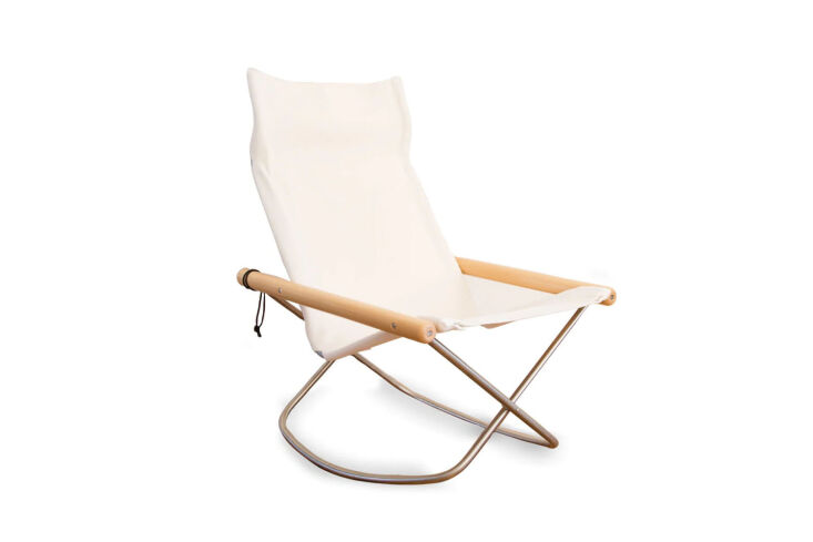Ny Rocking Chair with beechwood handles and a canvas seat.