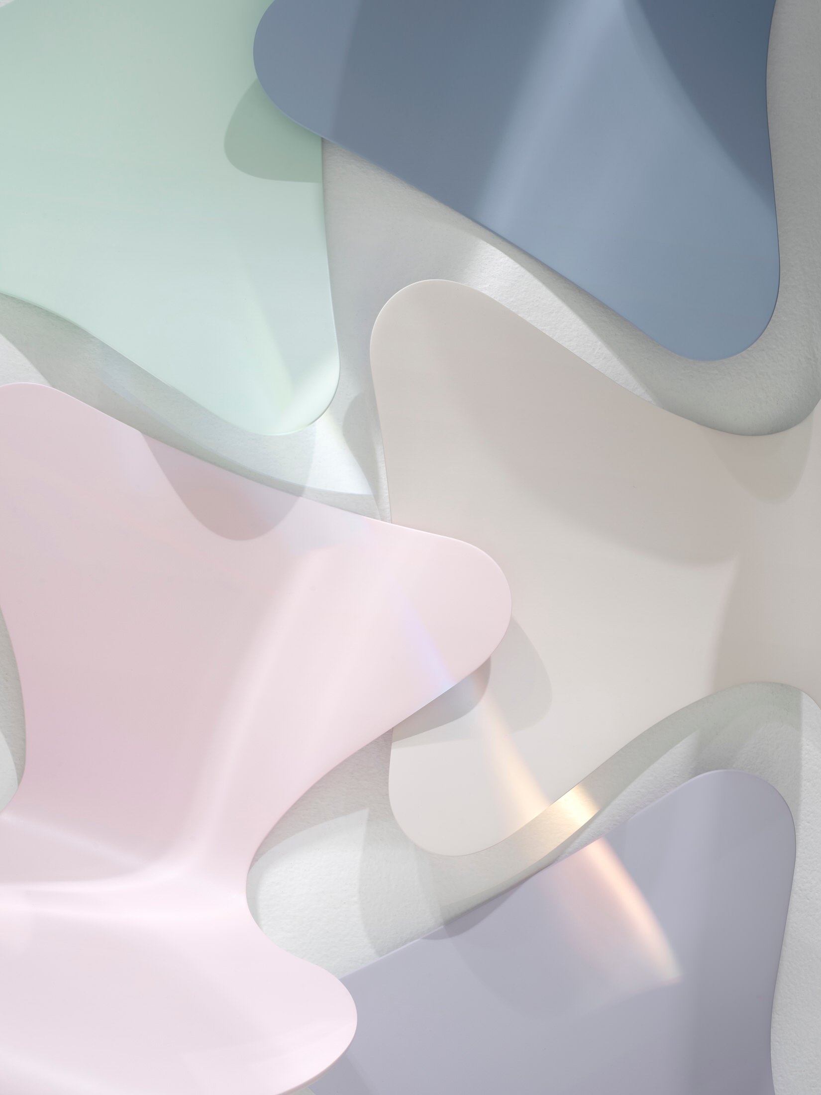 A close-up study of the five different color swatches in the Series 7 70th anniversary edition.