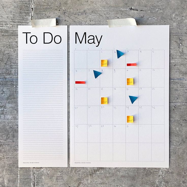 A large-scale 365 Wall Planner with monthly sheets and To Do lists.