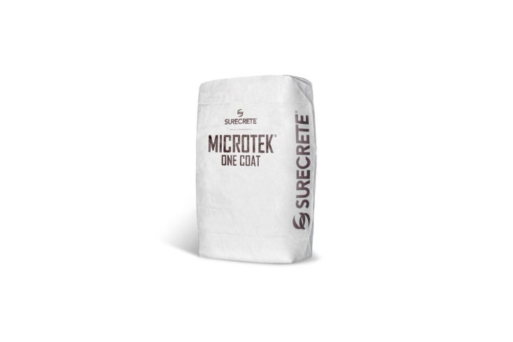 A bucket of Surecrete Microtek One Coat Microcement Overlay for concrete.