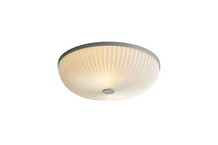 Le Klint Lamella Ceiling Light with a mushroom-cap inspired pleated shade.