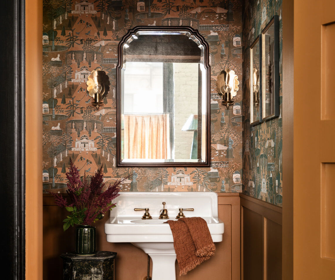 Is a Shiny Scalloped Sconce the Secret to a Luxe Powder Room? | Designer Pick