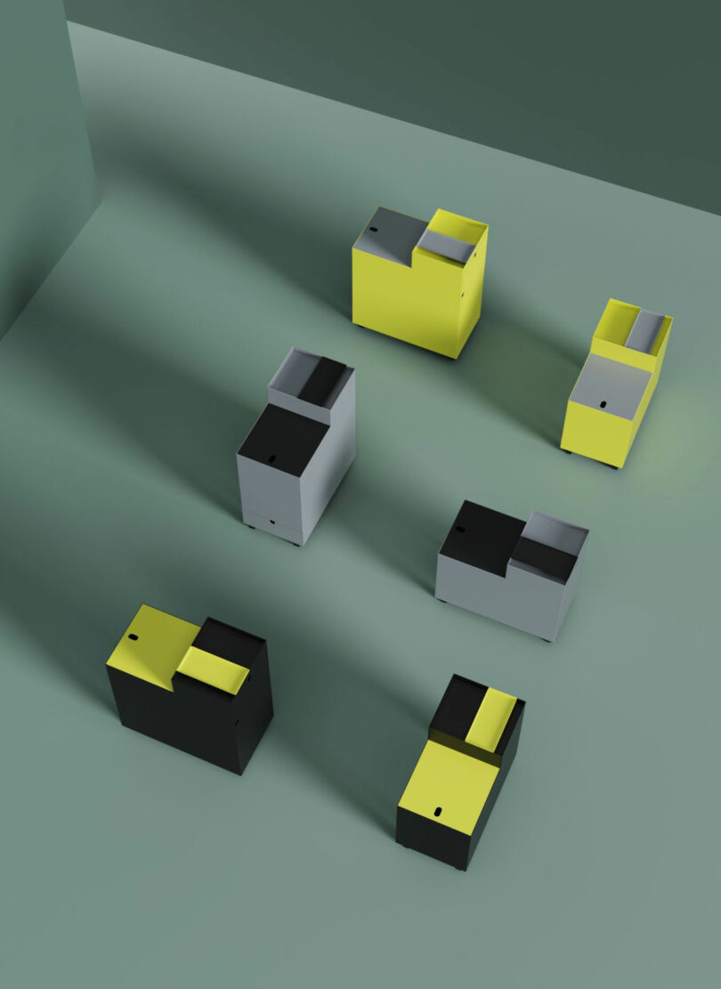 Yellow, black, and gray blocks representing the customizable color options of the NEXT series.