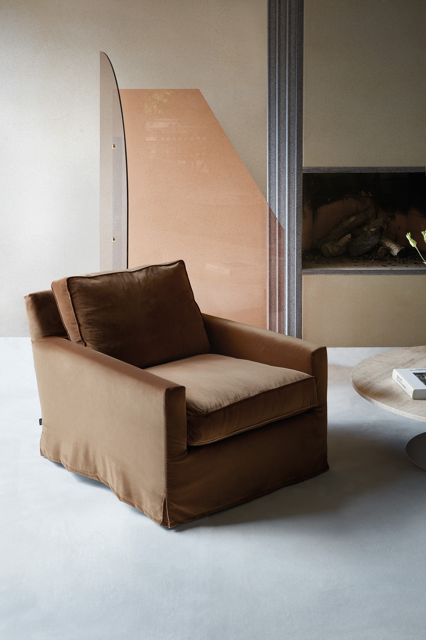 An expansive modular configuration of the Arflex Cousy seating system in a large room.