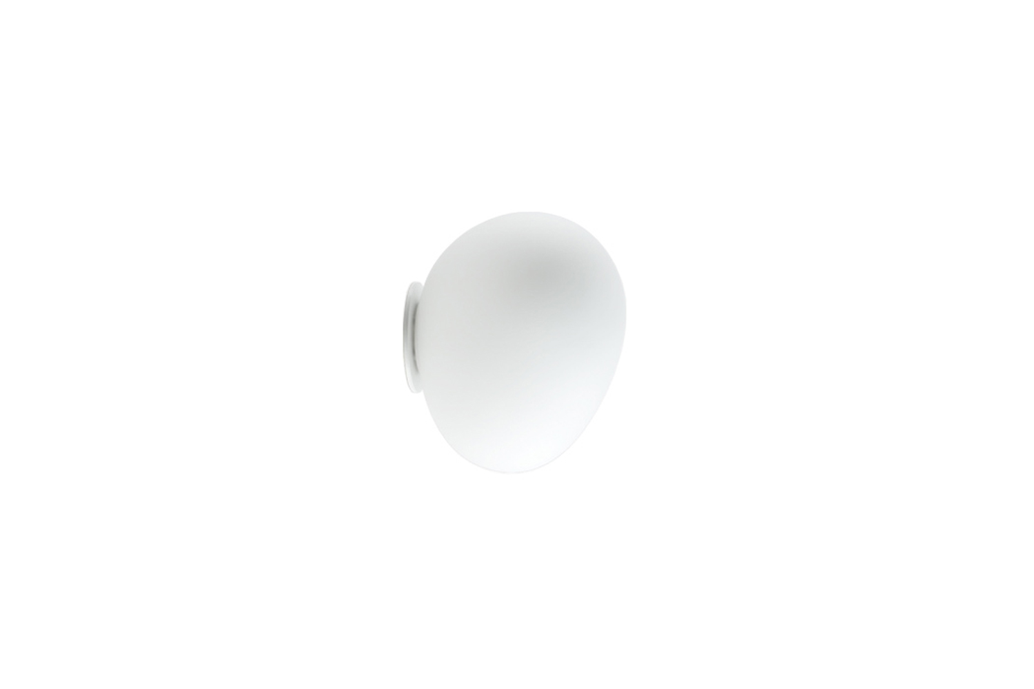 An asymmetric Foscarini Gregg wall lamp with a satin-finished white glass surface.