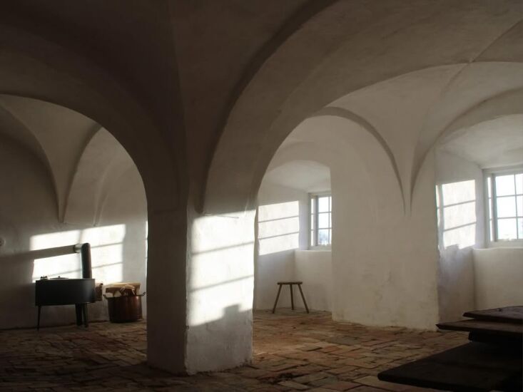 Architectural detail of the monastery showing Baroque manor influences integrated into the medieval structure.