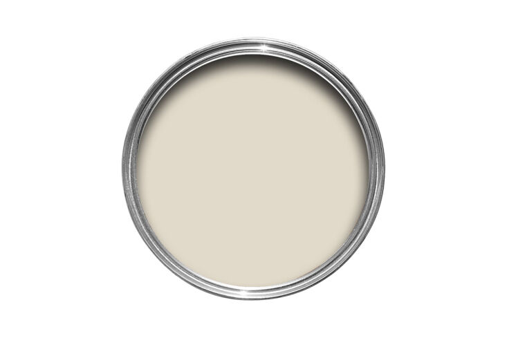 A wall painted in Farrow & Ball's Slipper Satin showing its warm, muted matte finish.