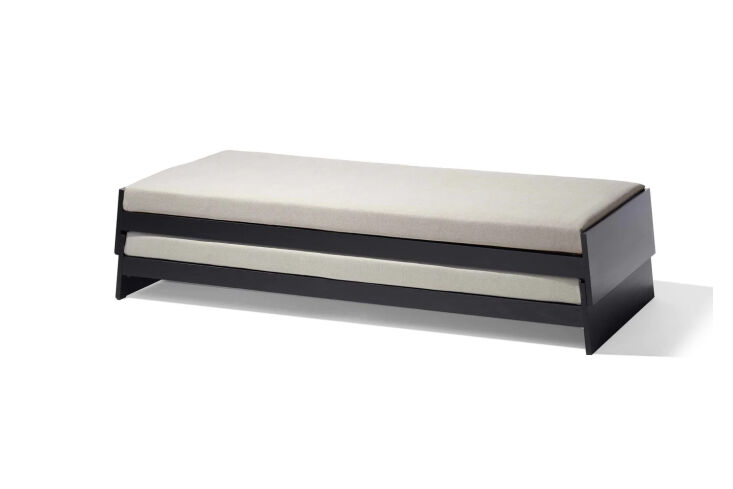 A stack of Lönneberga beds by Richard Lampert in a bright, modern interior.