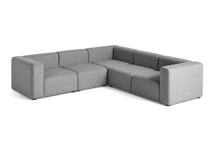 A HAY Mags Corner Sectional sofa in gray upholstery.