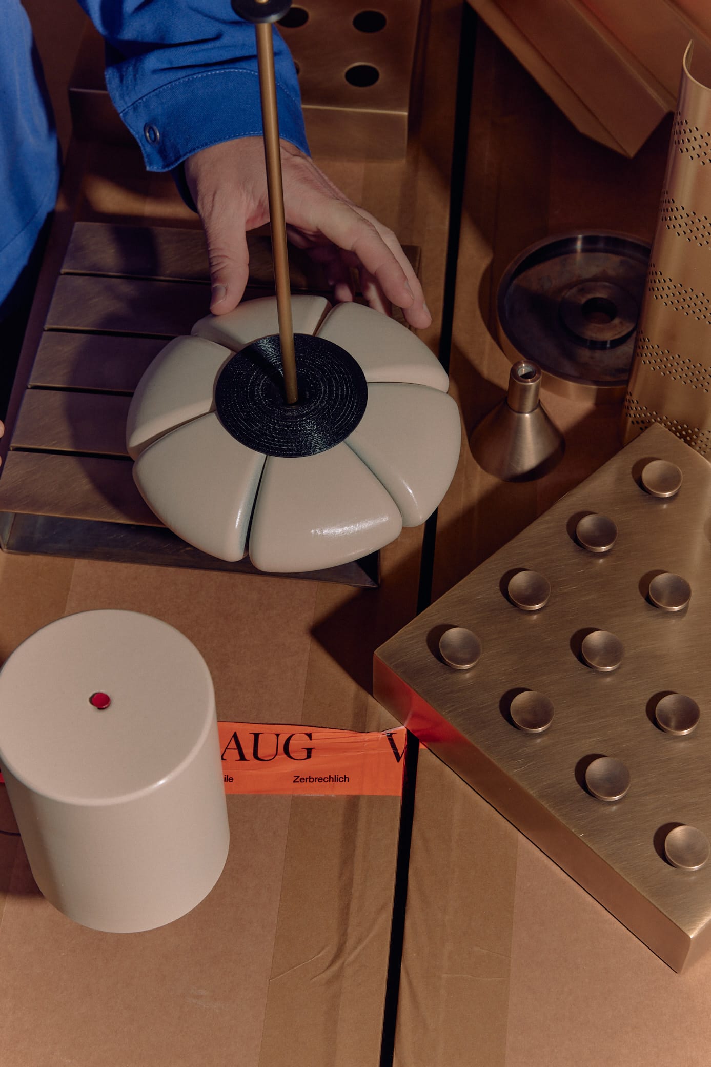 Close-up of the manufacturing process in the Volker Haug Studio workshop.