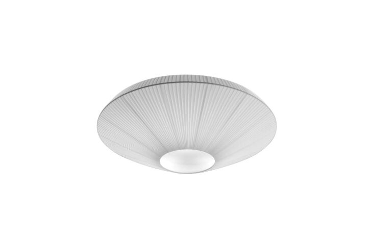 Bover Siam 120 large-scale ceiling light with white ribbon pleats.