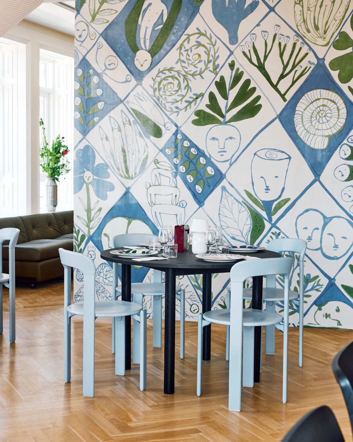Interior shot of Hay House flagship store featuring La Pittura tableware and Rey Chairs.