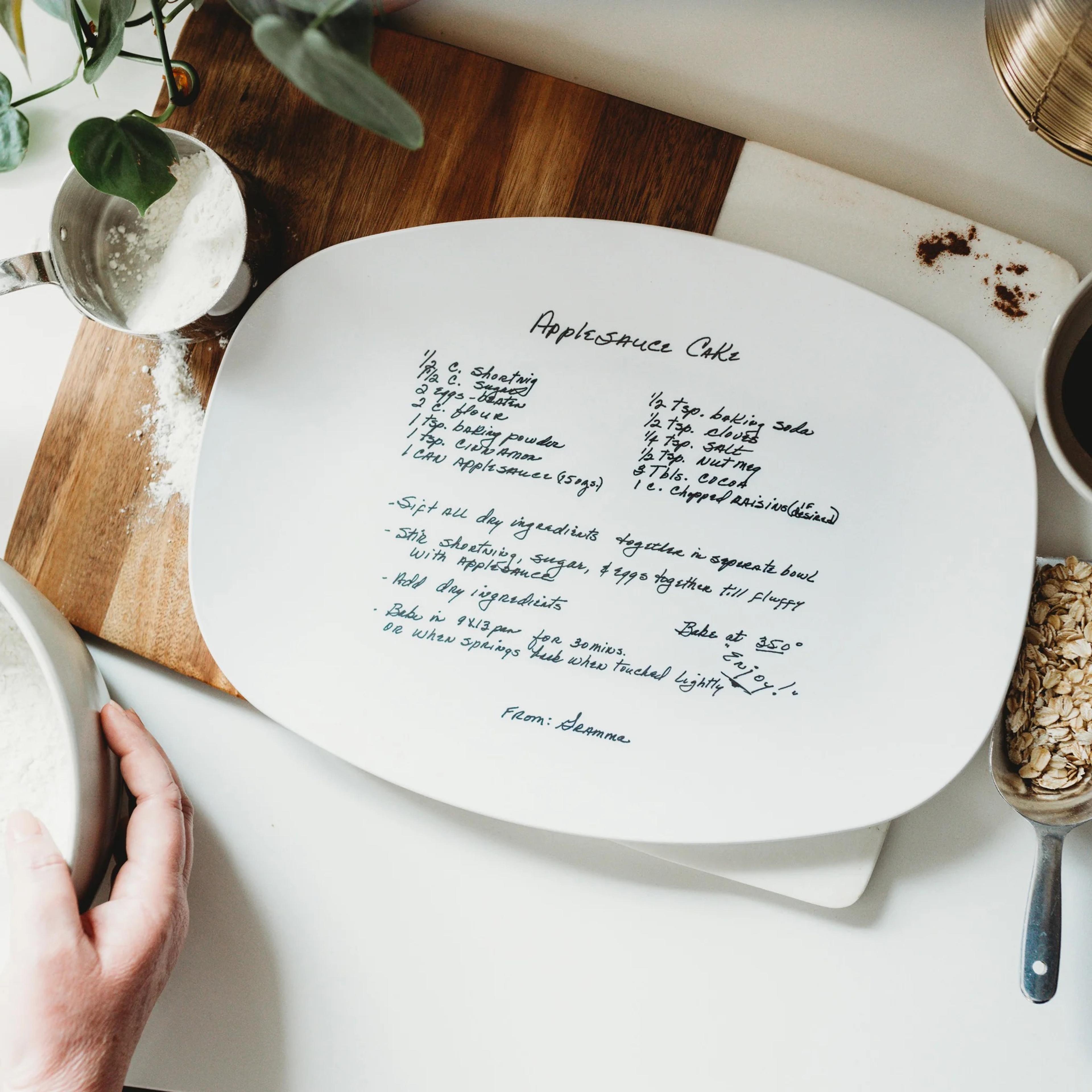 A handwritten recipe card with culinary instructions.