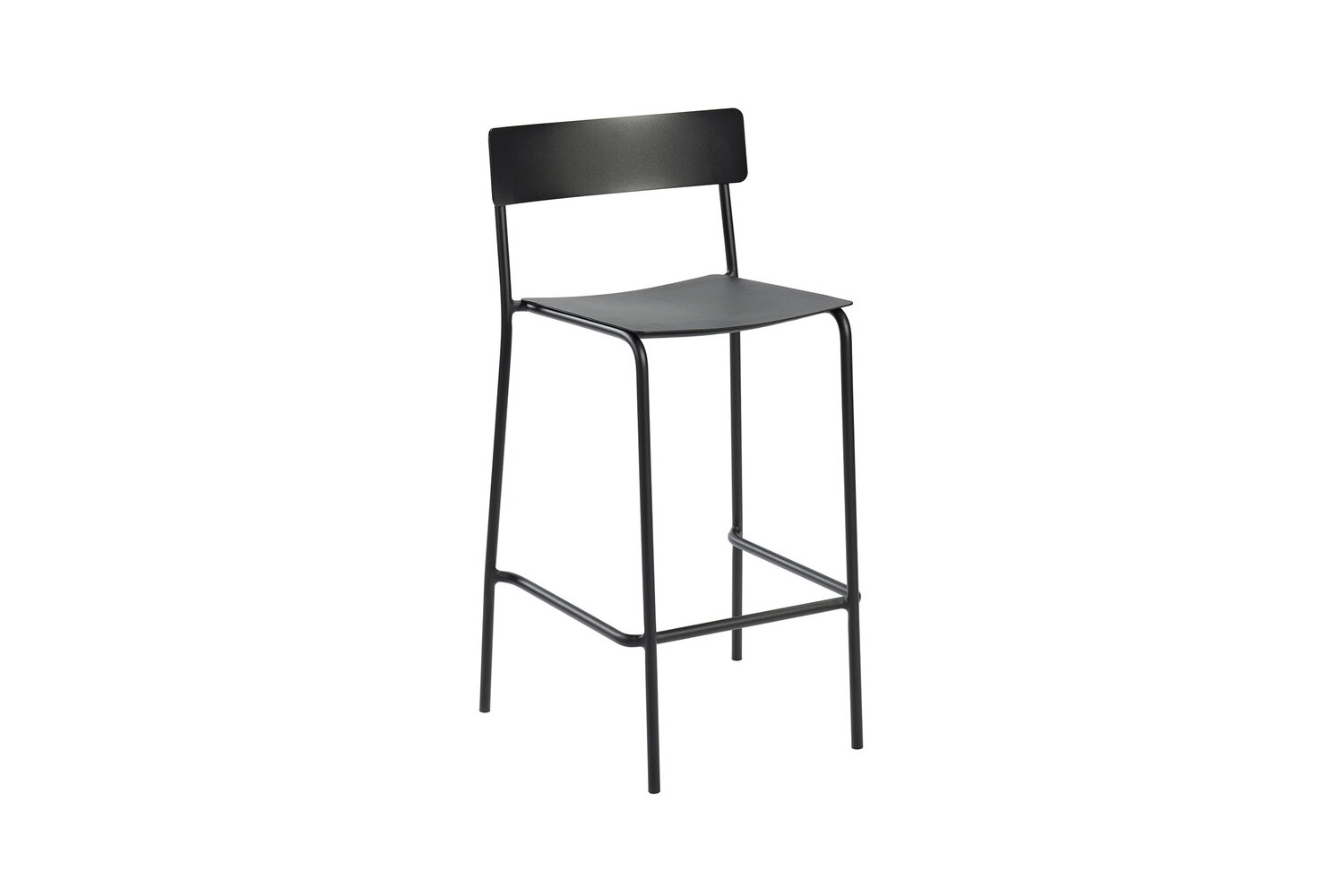 August Bar Stool in black powder-coated aluminum designed by Vincent Van Duysen.