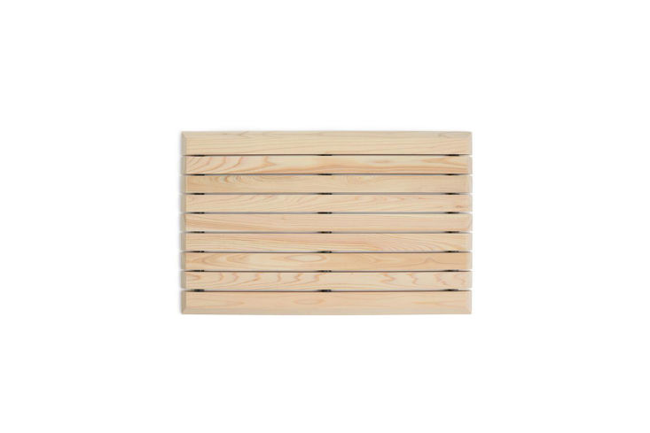 A Kiso Labo Hinoki wood bath mat.